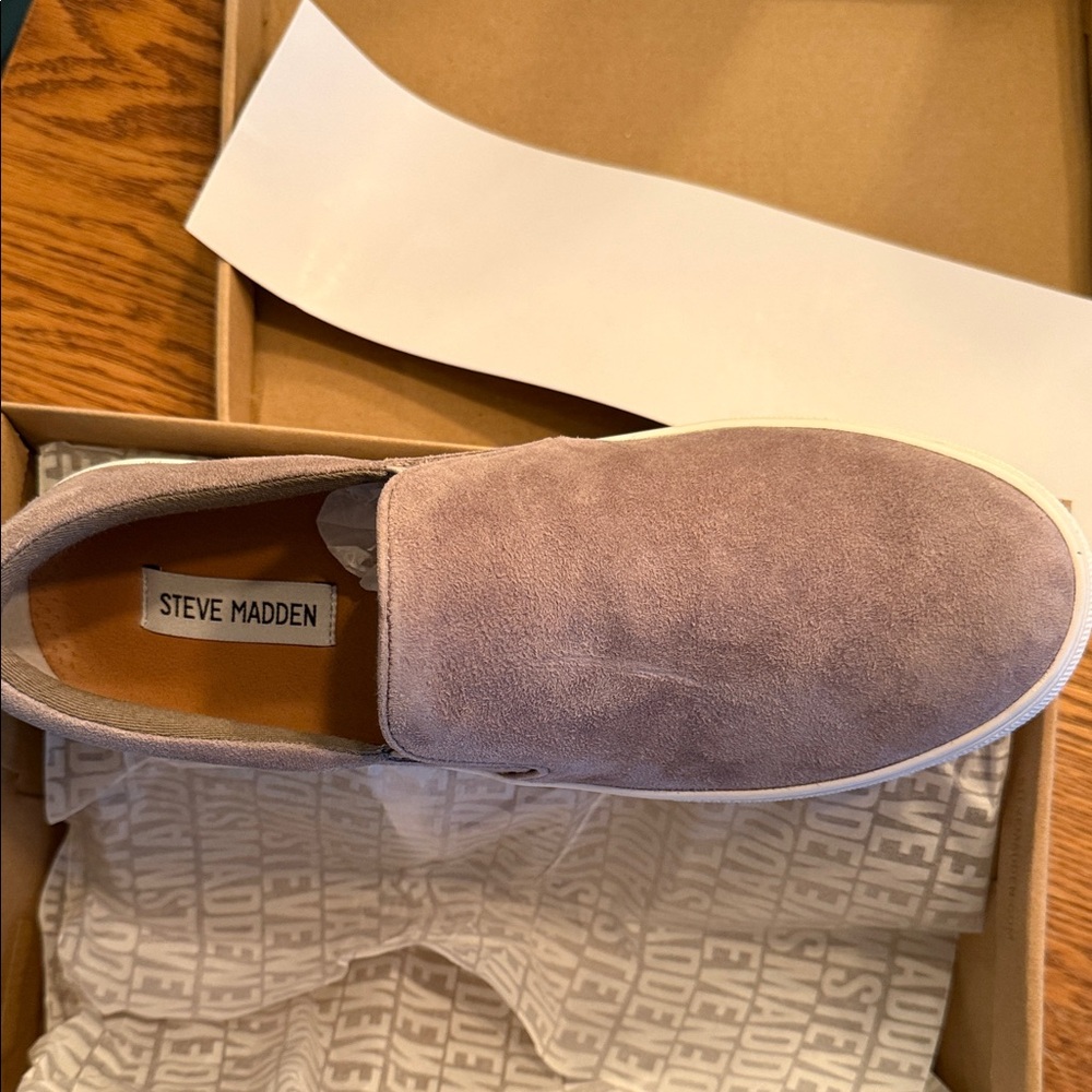 Steve Madden Woman’s Suede Slip-On Shoes - Light Brown